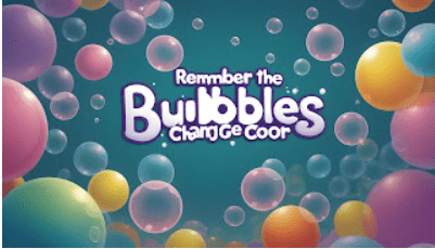 Bubbles logo for "Remember the Bubbles," highlighting a bright and playful bubble design.